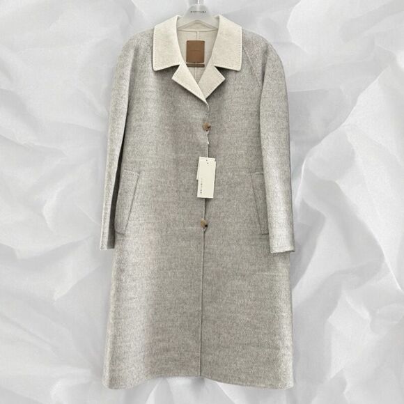 LE 17 SEPTEMBRE Wool-Blend Twill Coat Light Grey Size 38 / US 6 - Picture 1 of 7